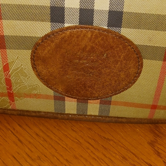 Burberry Vintage Haymarket Canvas and Leather Trimmed Brown Crossbody Make Offer - Picture 12 of 16